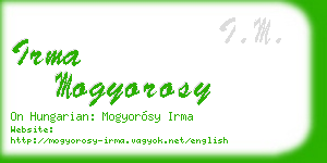 irma mogyorosy business card
